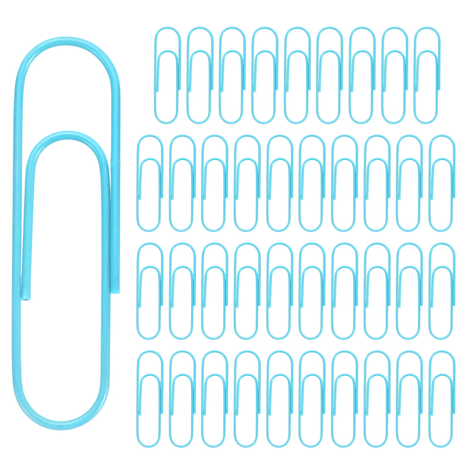 Uxcell 4 Inch Large Paper Clip, 40Pcs Big Paper Clip Metal Giant Extra Large Rust-proof Strong Bulk for Home Office Supplies Organizing Files Document Bookmark, Light Blue