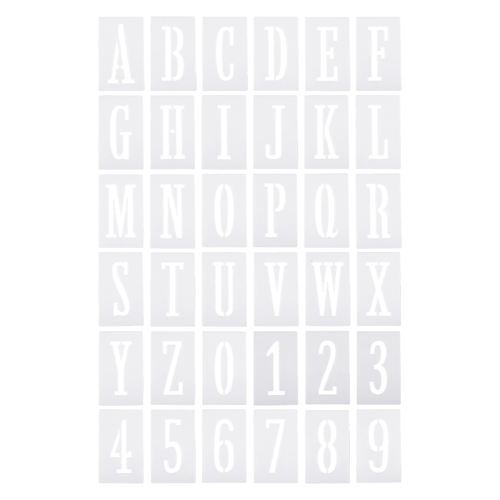 Uxcell 4 Inch Letter Number Stencils 3 Width Reusable Alphabet Numbers  Templates Set, White 36 Pack 