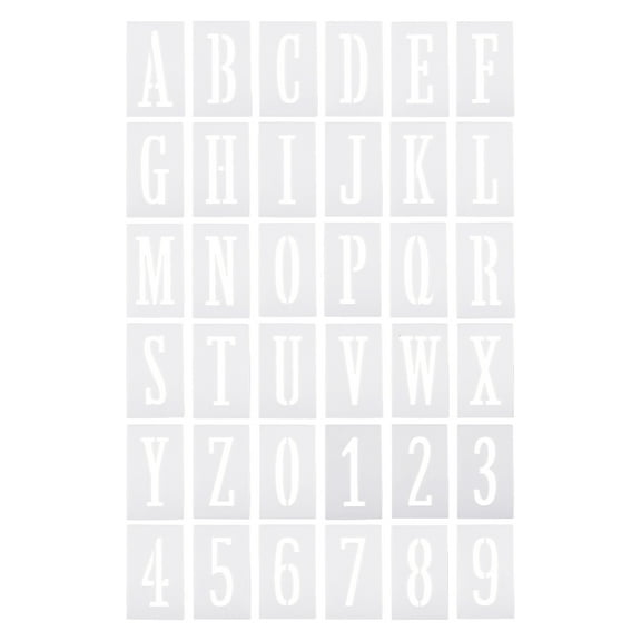 Uxcell 4 Inch Letter Number Stencils 3" Width Reusable Alphabet Numbers Templates Set, White 36 Pack