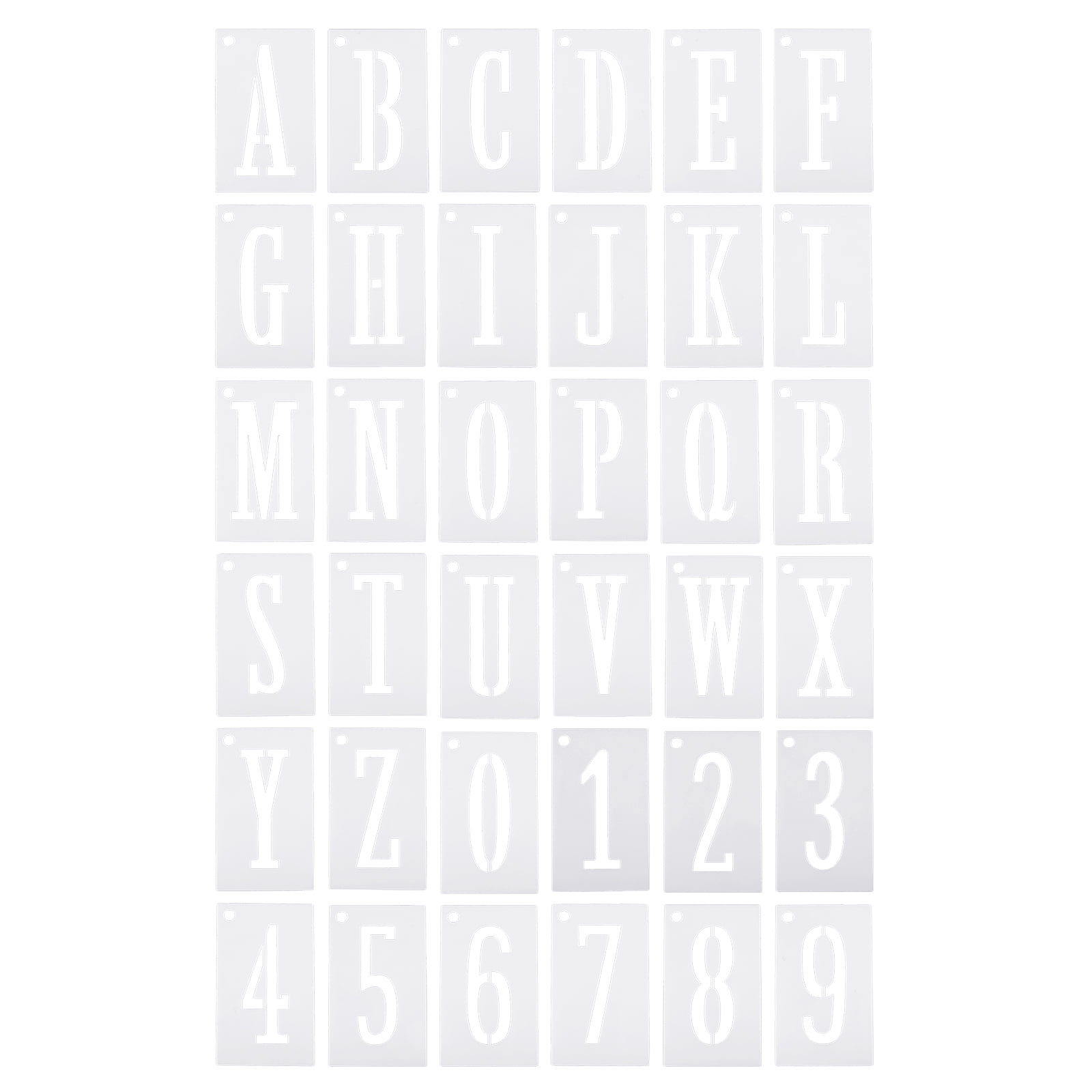 Uxcell 3 Inch Letter Number Stencils 2.4 Width Reusable Alphabet Numbers  Templates Set, White 36 Pack 