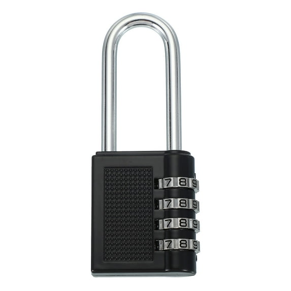 Uxcell Long Shackle Combination Locks, Combination Padlock for Gym Sports Locker Lock Outdoor Fence Gate Hasp Storage Black