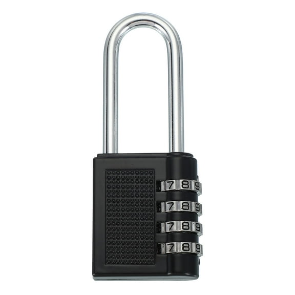 Uxcell Long Shackle Combination Locks, Combination Padlock for Gym Sports Locker Lock Outdoor Fence Gate Hasp Storage Black