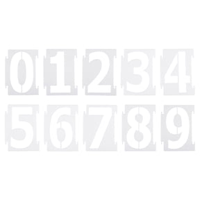 Uxcell Number Stencils Reusable Plastic Numbers Templates Set 0-9 Drawing 4 inch