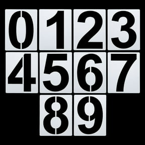 Uxcell 4 inch Number Stencils Set 0-9 Plastic Address Number Stencil Templates Digital Painting Templates Style A