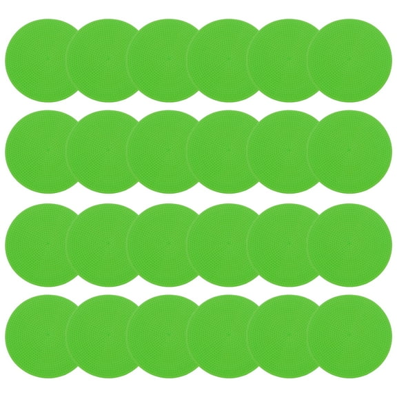 Uxcell 4 Inch Poly Spot Markers, 24Pcs Non Slip Rubber Floor Dots with Storage Bag Flat Agility Cones for Sports Training, Green