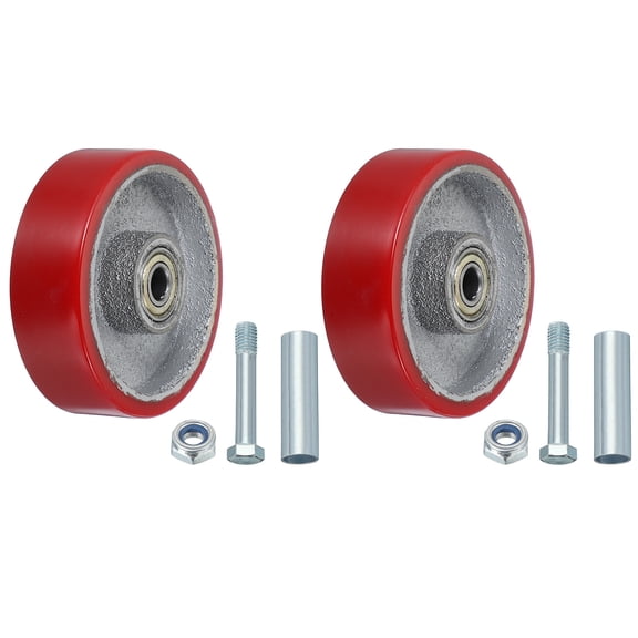 Uxcell Push Cart Wheels Replacement TPR Rolling Casters Wheel with Bore for Platform Trucks Shopping Cart Shelf 4 Inch