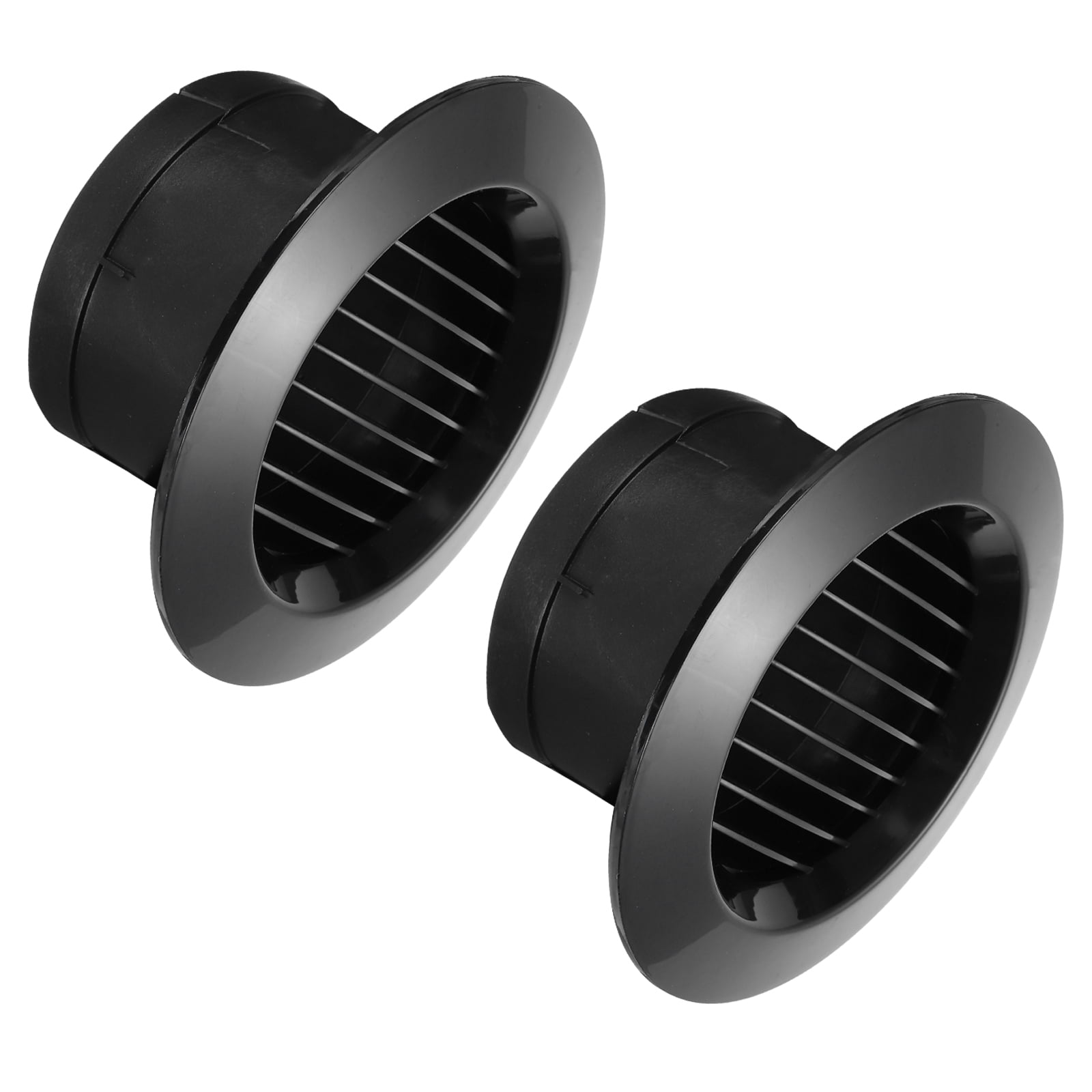 Uxcell 4 Inch Round Air Vent Cover, 2Pcs Soffit Vents ABS Ceiling Vent Covers Air Vent Louver for Living Room, Black