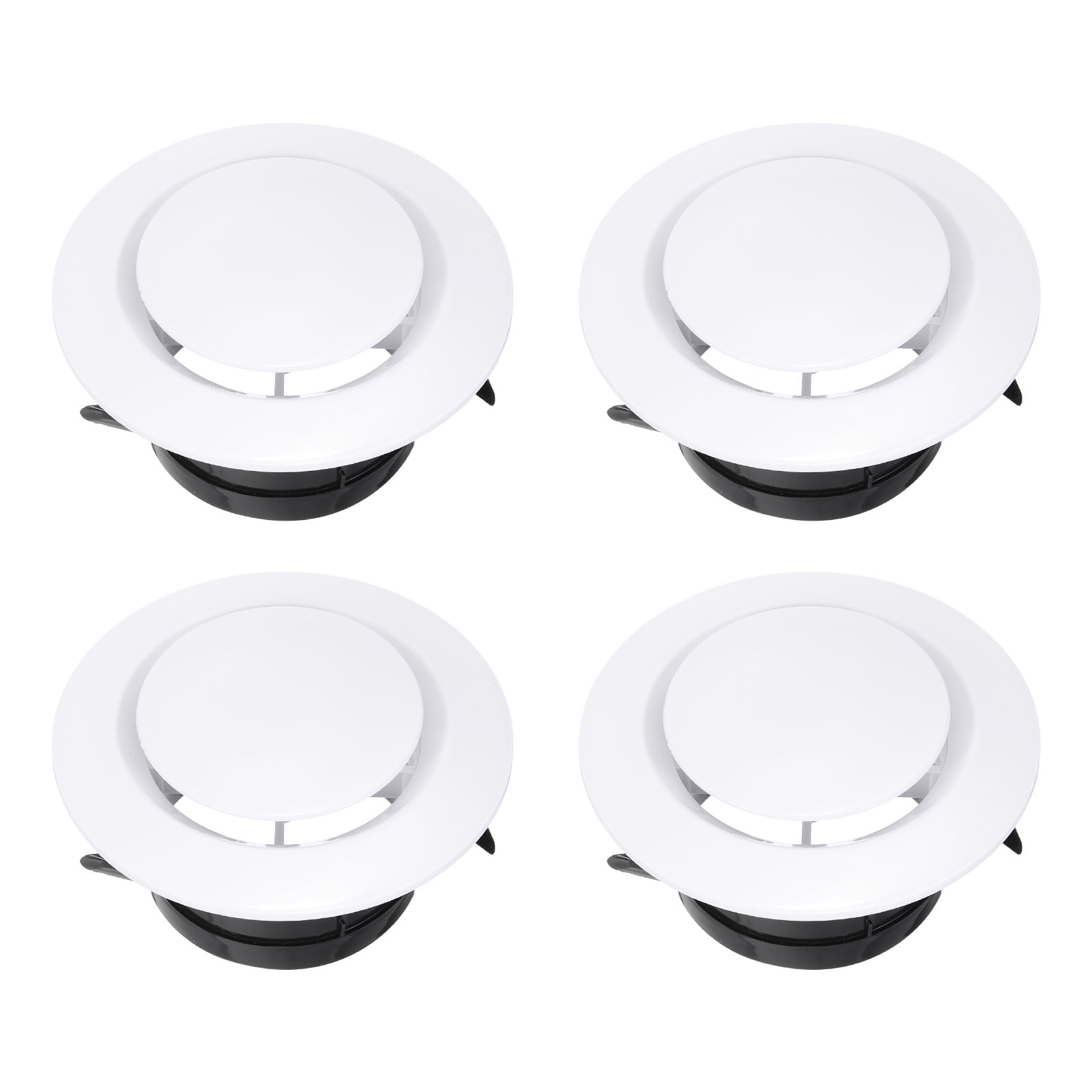 Uxcell 4 Inch Round Air Vent Cover, 4Pcs ABS Adjustable Soffit Vents, White