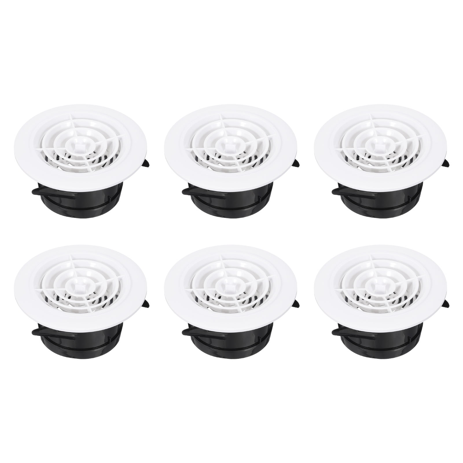 Uxcell 4 Inch Round Air Vent Cover, 6Pcs ABS Adjustable Soffit Vents for Home, White