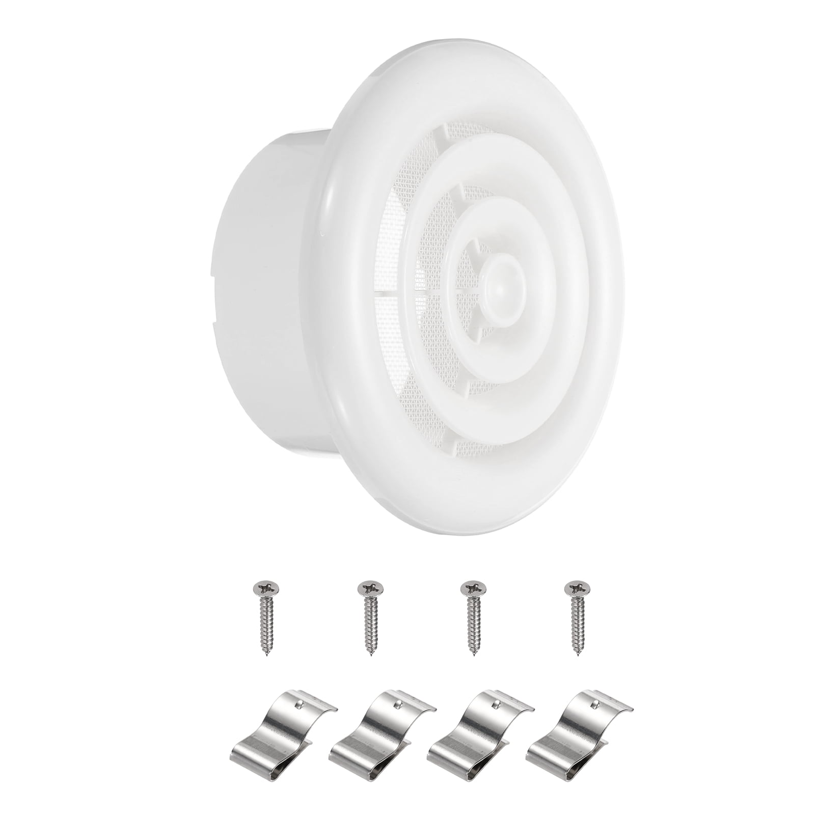 Uxcell 4 Inch Round Air Vent Cover, ABS Louver Air Diffuser Ceiling Vent Covers, White