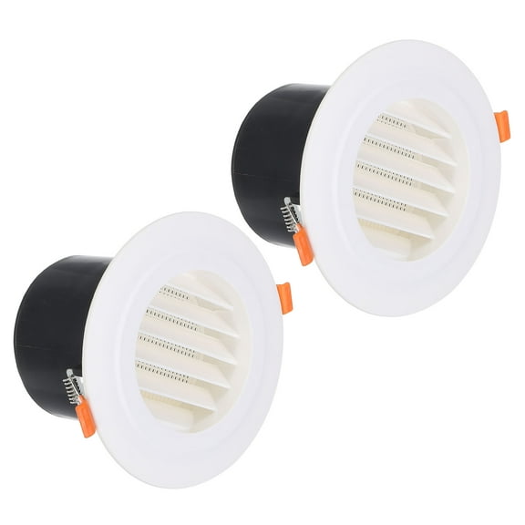 Uxcell 4 Inch Round Air Vent Spring Loaded, 2pcs ABS Soffit Exhaust Vent with Louver Grille for Home Office
