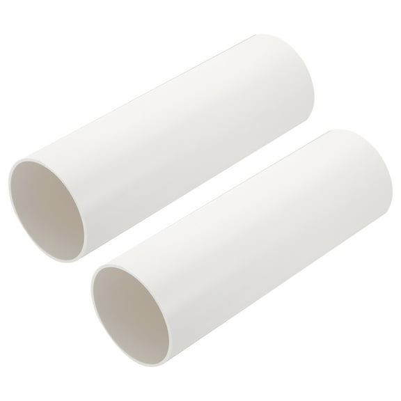 Uxcell 4 Inch Round Ventilation Duct, 12 Inch Long Plastic Pipe Heating Cooling Ventilation AC System, 2 Pcs