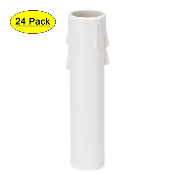 Uxcell 4 Inch Tall Plastic Candle Socket Covers for E12 Chandelier White 24 Count