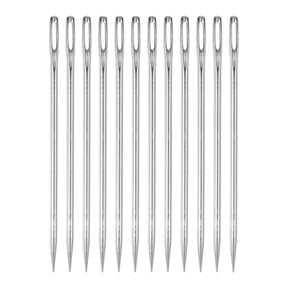 Uxcell 4 Inch Upholstery Needles Stainless Steel Large Eye Stitching Needles 12 Pack