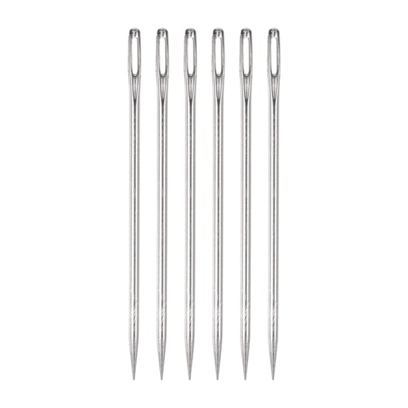 Uxcell 4 Inch Upholstery Needles Stainless Steel Large Eye Stitching Needles 6 Pack