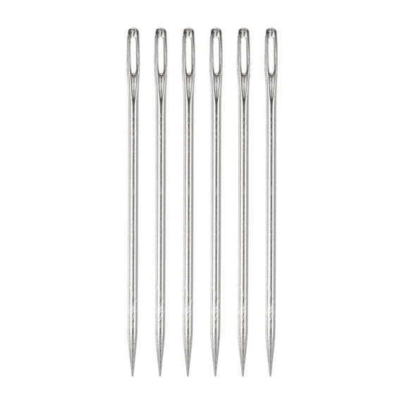 Uxcell 4 Inch Upholstery Needles Stainless Steel Large Eye Stitching Needles 6 Pack