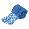 thumbnail image 1 of Uxcell 4 inch Wide 5 Yard Lace Ribbon Floral Pattern Bright Blue Milk Silk Lace Trim for Sewing Making, DIY Crafts, 1 of 7