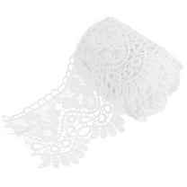 Uxcell 4" x 5 Yard Lace Ribbon Floral Pattern White Milk Silk Lace Trim for Sewing Making, DIY Crafts