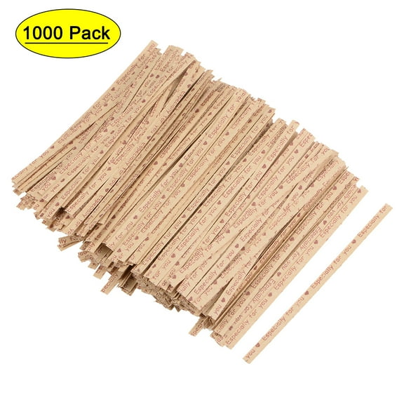 Uxcell 4 Inches Paper Metallic Twist Ties Coffee 1000 Pack