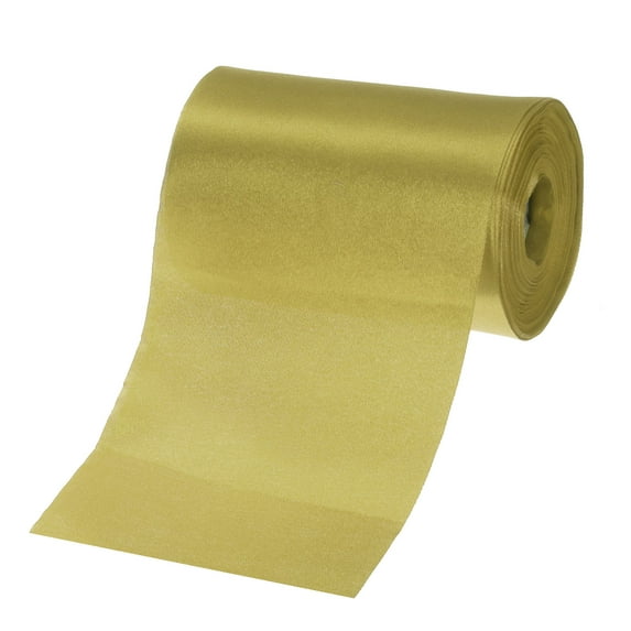 Uxcell 4 Inches x 24 Yards Dark Gold Satin Ribbon for Gift Decoration, Polyester