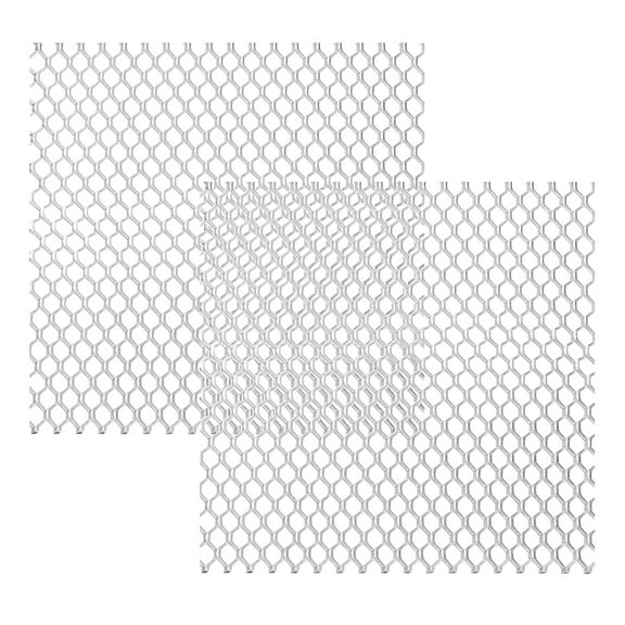 Uxcell 4"L x 4"W Perforated Metal Sheets, 2Pcs 20Ga 5x8mm Hexagon Hole Aluminum Mesh Expanded Perforated Plate for Ventilation Filtration Dryer Vent Grill Guard Screen, Silver Tone