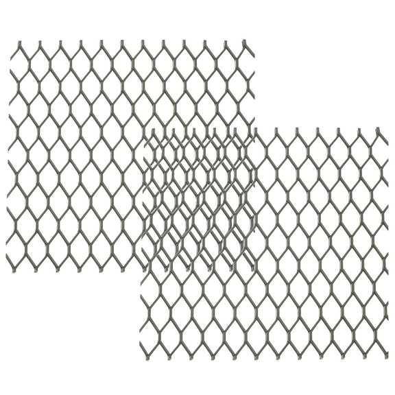 Uxcell 4"L x 4"W Perforated Metal Sheets, 2Pcs 20Ga 6x14mm Hexagon Hole Aluminum Mesh Expanded Perforated Plate for Ventilation Filtration Dryer Vent Grill Guard Screen, Black