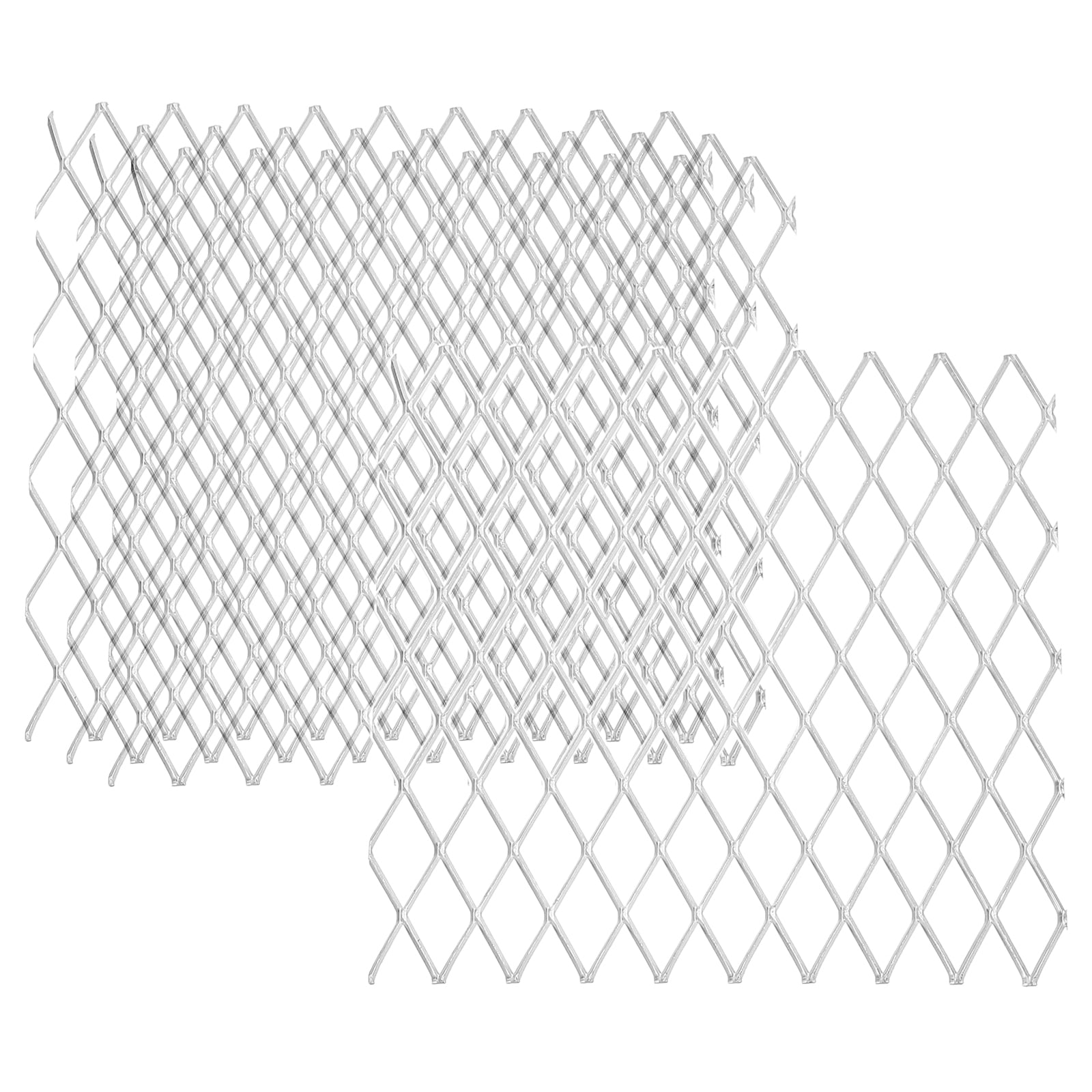 Uxcell 4"L x 4"W Perforated Metal Sheets, 4Pcs 19Ga 10x20mm Rhombus Hole Aluminum Mesh Expanded Perforated Plate for Ventilation Filtration Dryer Vent Grill Guard Screen, Silver Tone