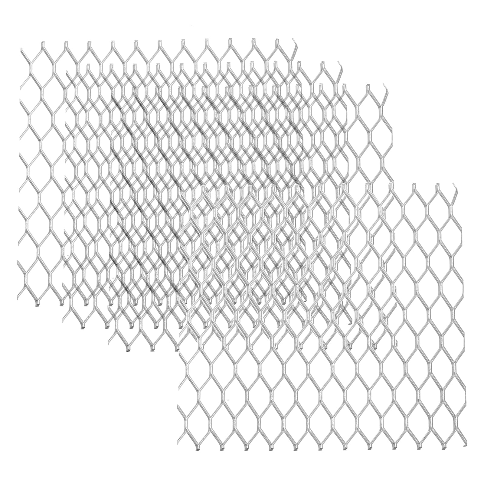 Uxcell 4"L x 4"W Perforated Metal Sheets, 4Pcs 20Ga 6x14mm Hexagon Hole Aluminum Mesh Expanded Perforated Plate for Ventilation Filtration Dryer Vent Grill Guard Screen, Silver Tone