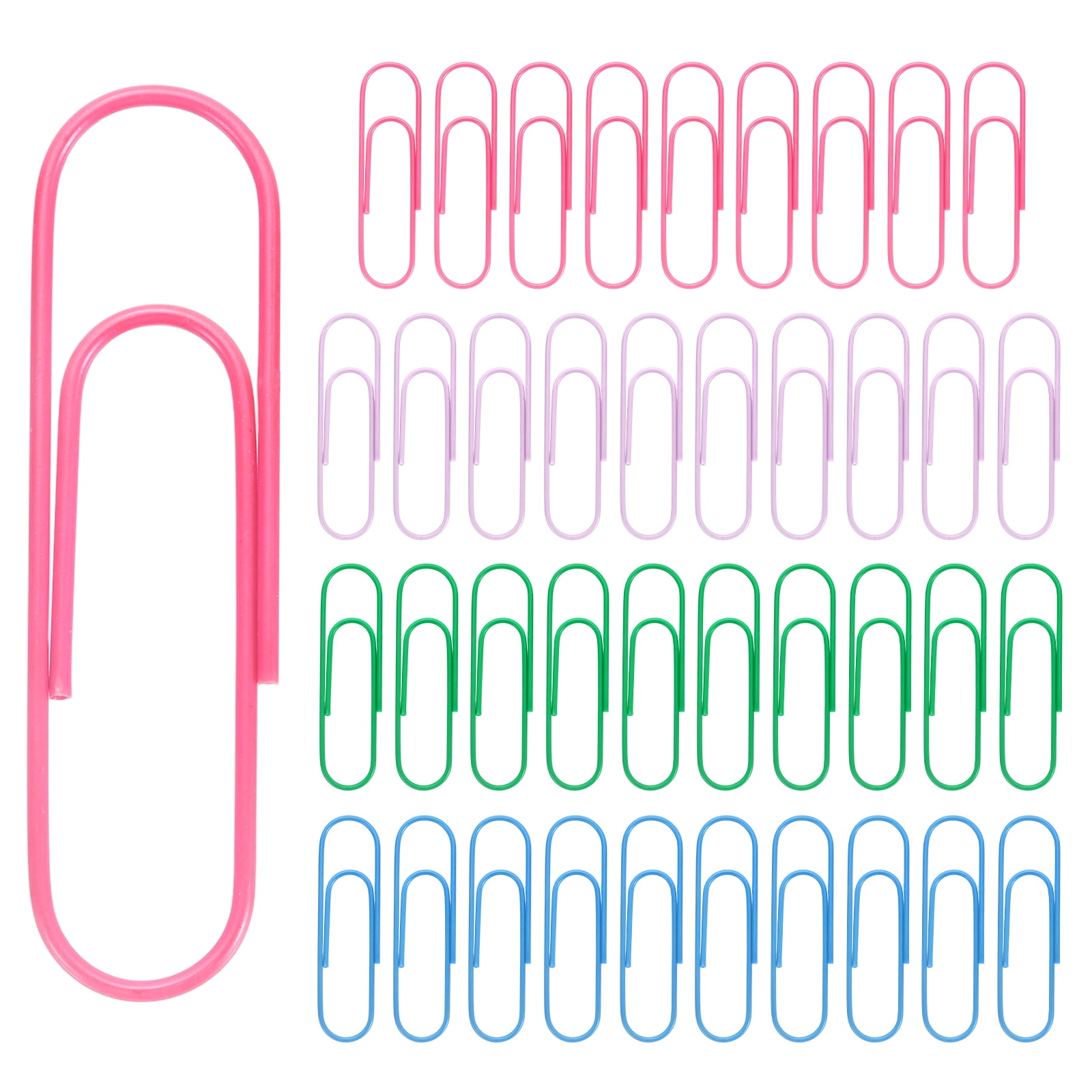 Uxcell 4" Large Paper Clip, 40Pcs Big Paper Clip Metal Giant Extra Large Rust-proof Strong Bulk for Office Supplies Organizing Document Bookmark, Pink/Blue/Green/Light Purple