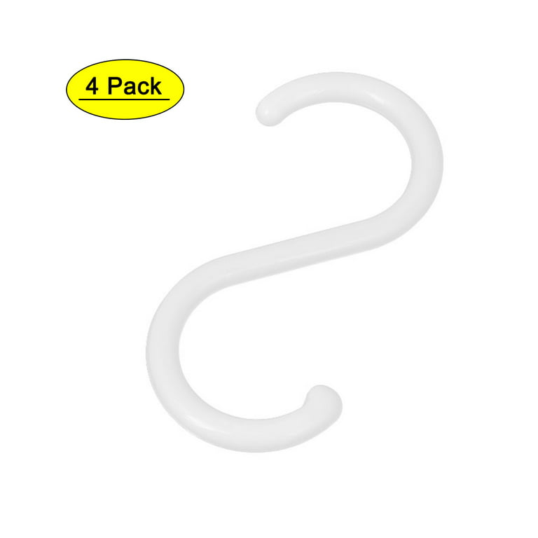Uxcell 4 Length White Plastic Closet S Hooks for Hanging, 4 Pack - Walmart .com