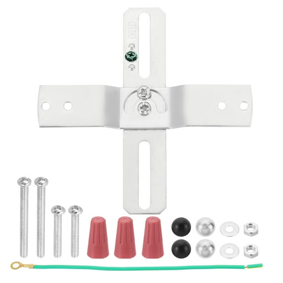 Uxcell 4" Light Crossbar 1 Set Cross-Shaped Mounting Bracket 180 Rotation Universal Light Fixture Silver Tone