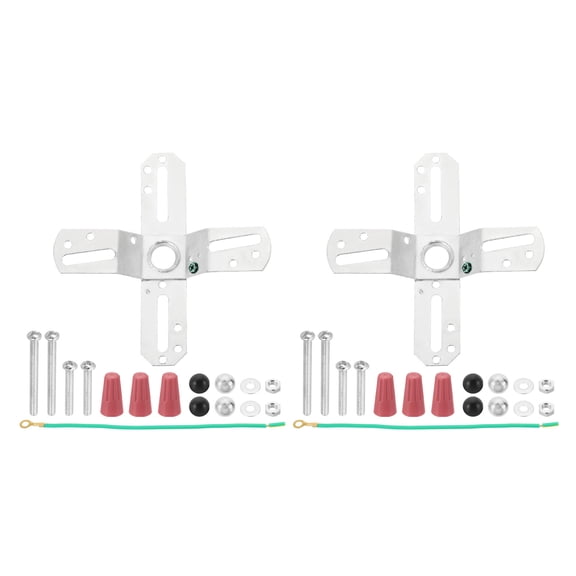 Uxcell 4" Light Crossbar 2 Set Cross-Shaped Mounting Bracket 360 Rotation Universal Lamp Fixture Silver Tone