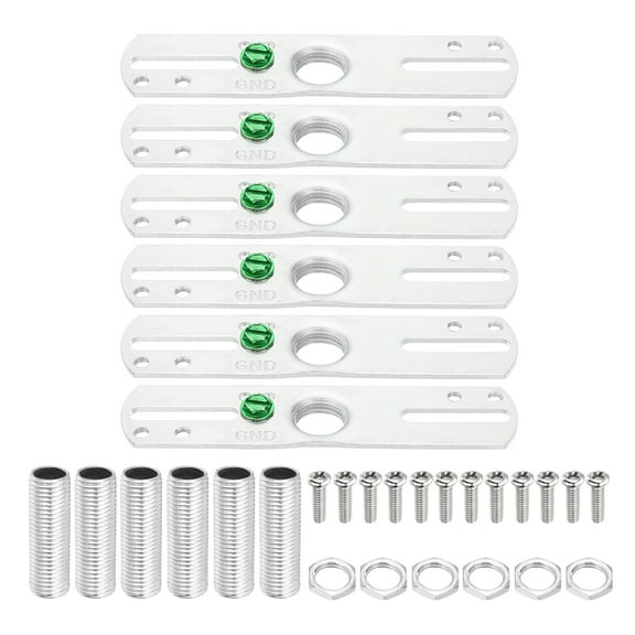 Uxcell 4" Light Crossbar Kit, Universal Light Fixture Mounting Bracket with 1/4IP Tap Center Hole, Silver Tone 6 Set