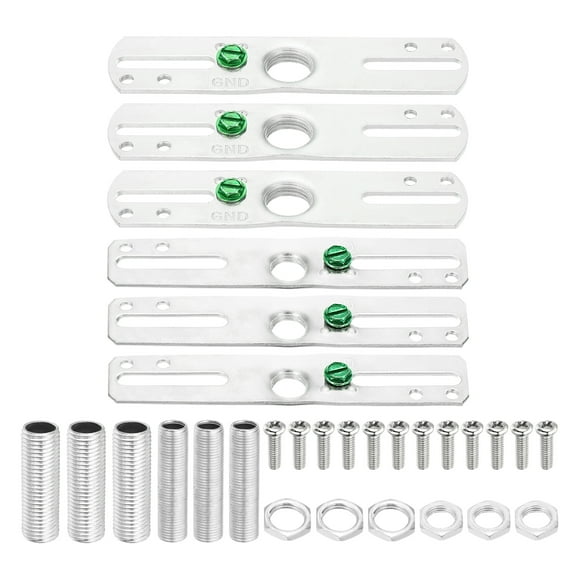 Uxcell 4" Light Crossbar Kit, Universal Light Fixture Mounting Bracket with 1/8IP and 1/4IP Tap Center Hole, 6 Set