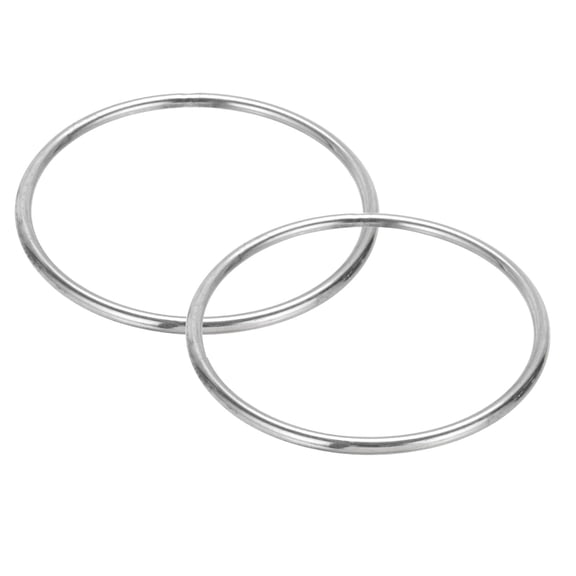 Uxcell 4" Metal O Rings 2 Pcs 304 Stainless Steel Smooth Round Rings for Bags Belts 5mmx100mm