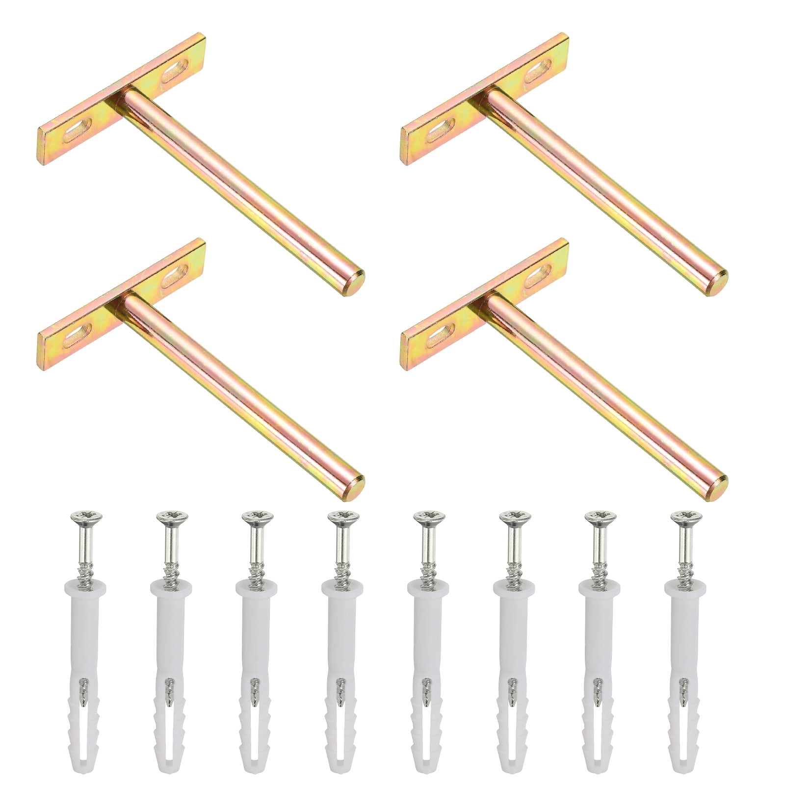 Uxcell 4 PCS Blind Shelf Supports, 4 Inch Heavy Duty Floating Shelf Bracket Colorful