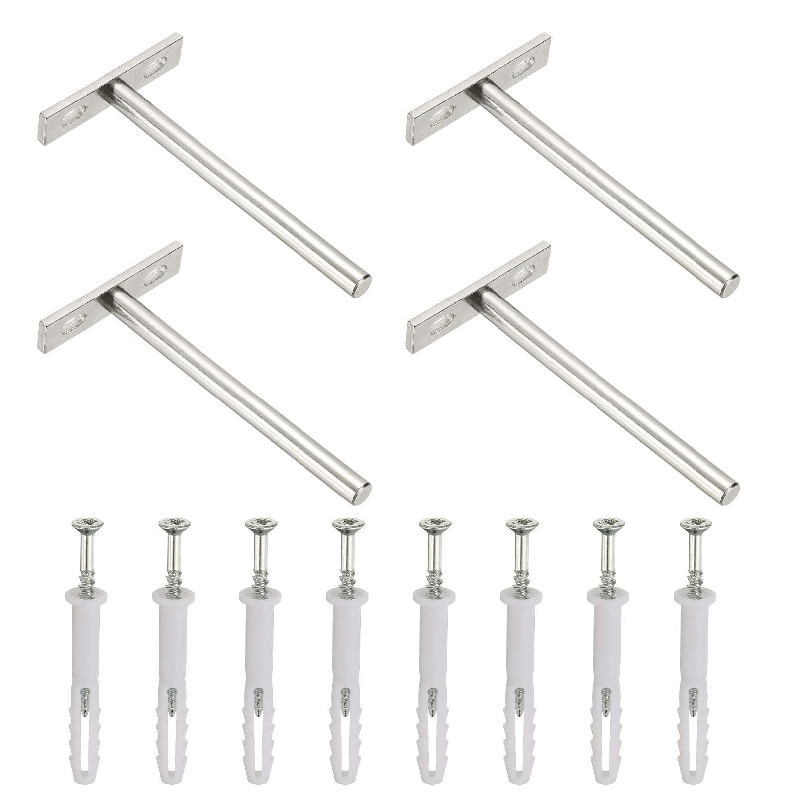 Uxcell 4 PCS Blind Shelf Supports, 5 Inch Heavy Duty Floating Shelf Bracket Silver
