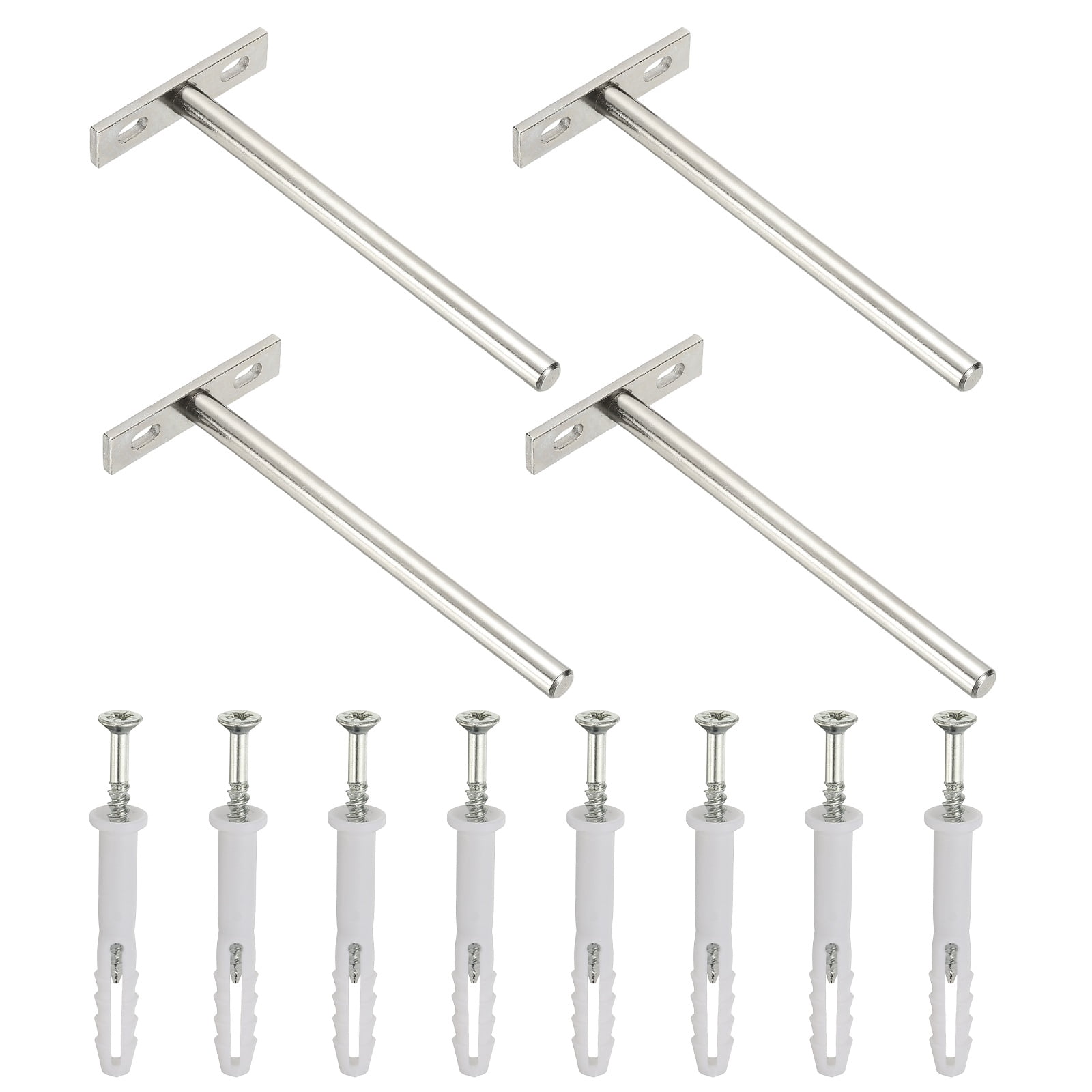 Uxcell 4 PCS Blind Shelf Supports, 6 Inch Heavy Duty Floating Shelf Bracket Silver