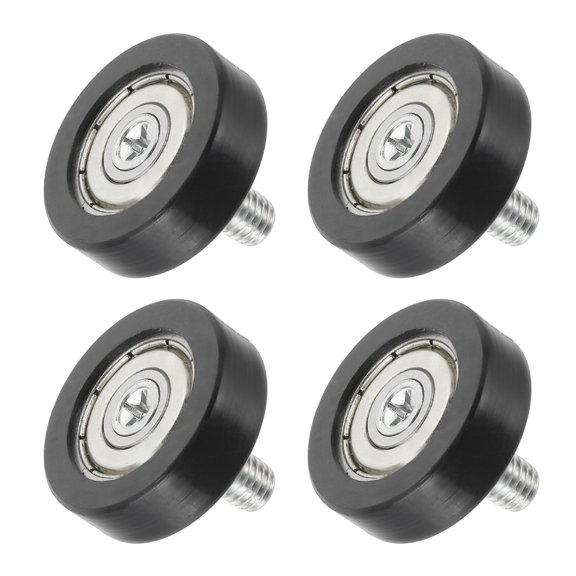 Uxcell 4 PCS Drawer Rollers 4x26mm Nylon Bearing Roller Drawer Pulley Wheels Black