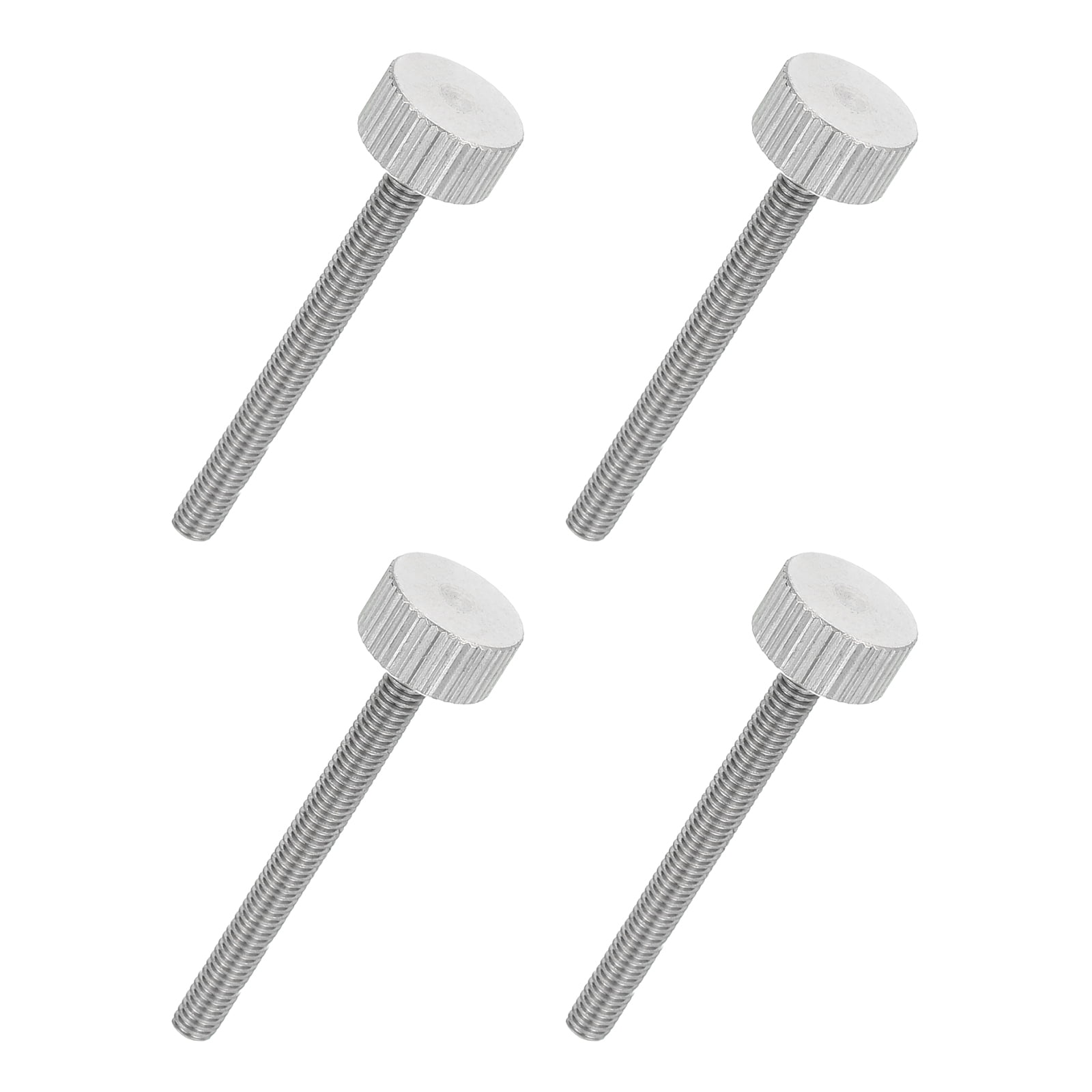 Uxcell 4 PCS M4 x 40mm Flat Knurled Head Thumb Screws,304 Stainless ...