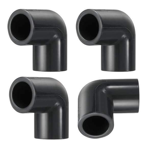 Uxcell 4 Pack 1 1/4 Inch 90 Degree PVC Elbow Pipe Fittings, 2 Way Right Angle Pipe Connector- for DIY Creations/Plumbing/Drain Pipe Socket x Socket, SCH 80-Heavy Duty & Coupling Adapter