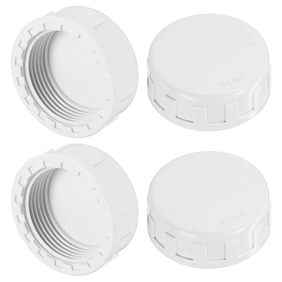 Uxcell 4-Pack 1-1/4 Inch UPVC Sprinkler Cap, Female Thread Sprinkler Head Caps for Yard/Garden/Watering Irrigation Systems, Inner Teeth End Pipe Plugs [White]