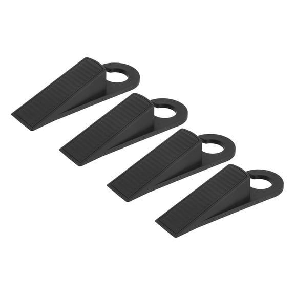 Uxcell 4 Pack 1.10" TPR Non-Slip Door Stoppers for Bottom with Hook, Black