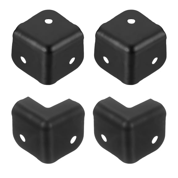 Uxcell 4 Pack 1.22" x 1.22" Speaker Corner Protectors, Iron Box Corner Edge Guard Box Corner Edge Guard for Speaker, Guitar, Stage, Cabinets, Accessories Replacement, Black