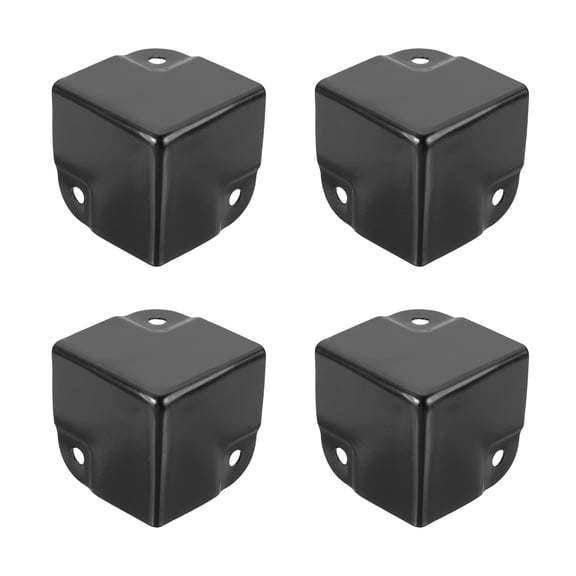 Uxcell 4 Pack 1.38" x 1.38" Speaker Corner Protectors, Iron Box Corner Edge Guard Box Corner Edge Guard for Speaker, Guitar, Stage, Cabinets, Accessories Replacement, Black