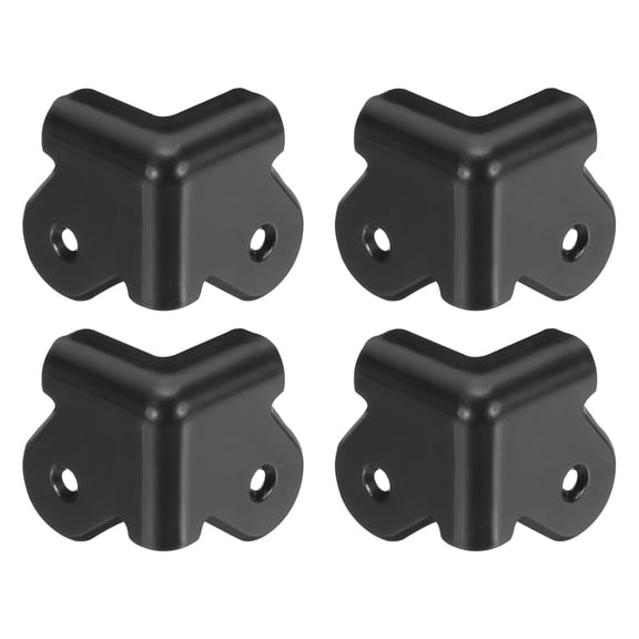 Uxcell 4 Pack 1.48" x 1.18" Speaker Corner Protectors, Plastic Box Corner Edge Guard Box Corner Edge Guard for Speaker, Guitar, Stage, Cabinets, Accessories Replacement, Black