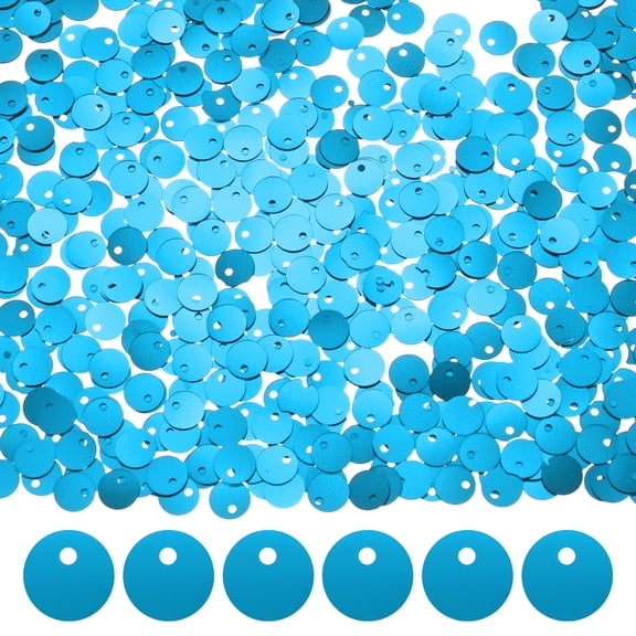 Uxcell 4-Pack 6 mm Flat Round Loose Sequins Paillettes for Crafts for DIY Projects/Sewing [Lake Blue]