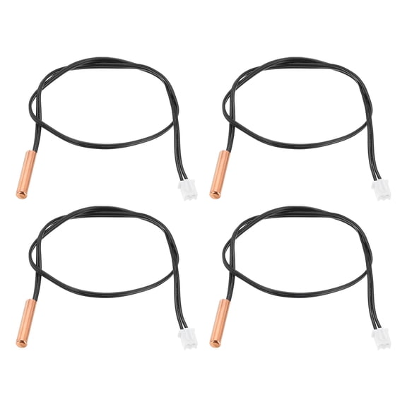 Uxcell 4 Pack 10K NTC Thermal Sensor Probe, Copper Sensitive Temperature Sensor Probe 15.7 Inch Digital Thermometer Extension Cable Temp Transmitter for Water Dispenser Refrigerators