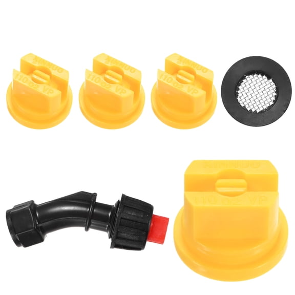 Uxcell 4-Pack 110 Degree Flat Fan Shaped Spray Nozzles, Plastic 0.2mm Pore Sprayer Nozzle Tips with Spray Wand [Yellow]