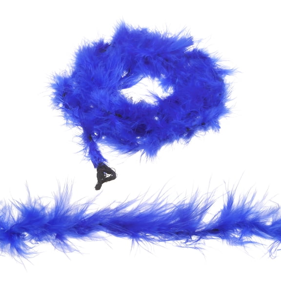 Uxcell 4 Pack 2.2 Yards Feather Boas, Colourful Faux Fur Ribbon Trim, Artificial Fluffy Boas for Costume, DIY Craft, Home Wedding Decoration, Party Decor, Pale Sky Blue